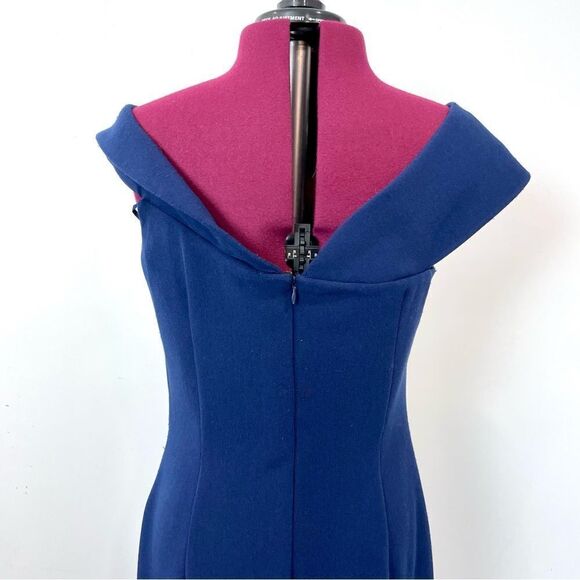 Badgley Mischka Elegant Blue Maxi Dress - Picture 6 of 14